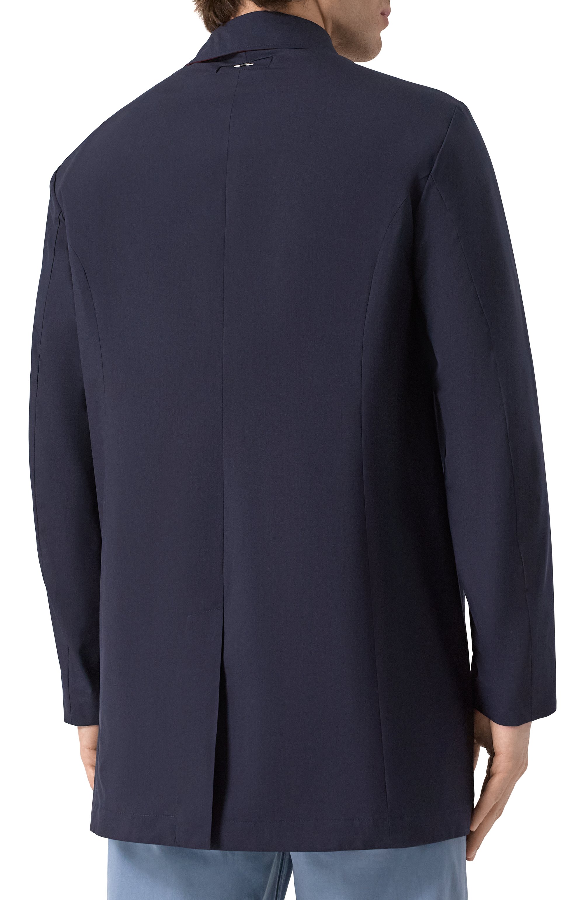 Плащ из шерсти и шелка PAUL&SHARK темно-синего цвета по цене 208500 руб., арт. 25412704, фото 4 Плащ из шерсти и шелка PAUL&SHARK, арт. 25412704, фото 4