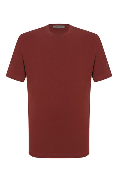 Хлопковая футболка CORNELIANI бордового цвета по цене 19950 руб., арт. 27G586/2725028, фото 1 Хлопковая футболка CORNELIANI, арт. 27G586/2725028, фото 1
