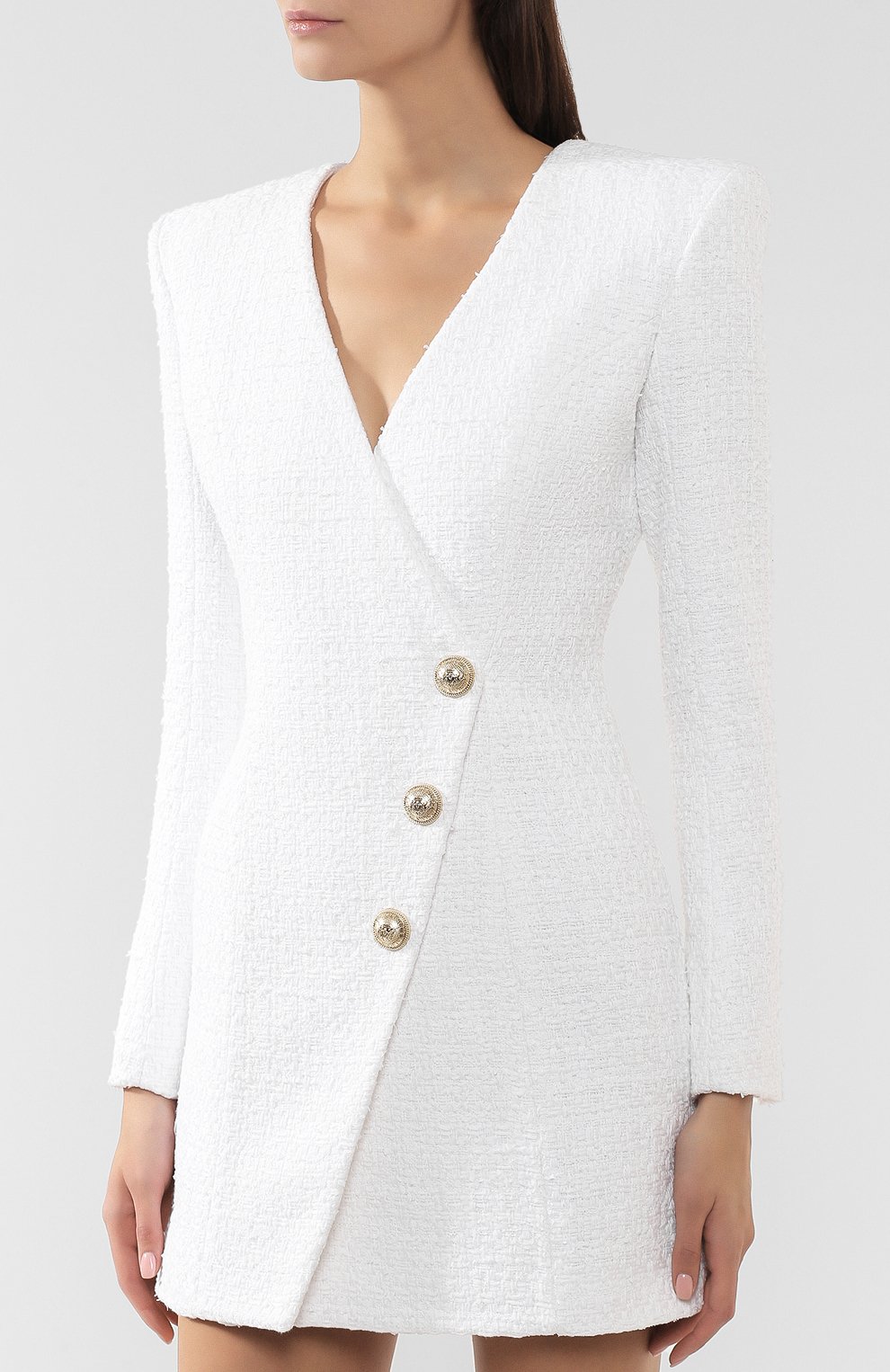 Платье BALMAIN белого цвета по цене 214500 руб., арт. SF16142/C137, фото 3 Платье BALMAIN, арт. SF16142/C137, фото 3