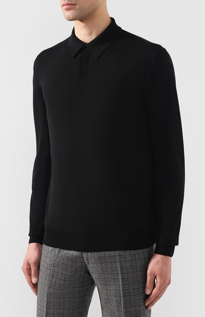 Шерстяное поло с длинными рукавами и воротником на молнии BERLUTI, арт. R14KPL11-YADK, фото 3