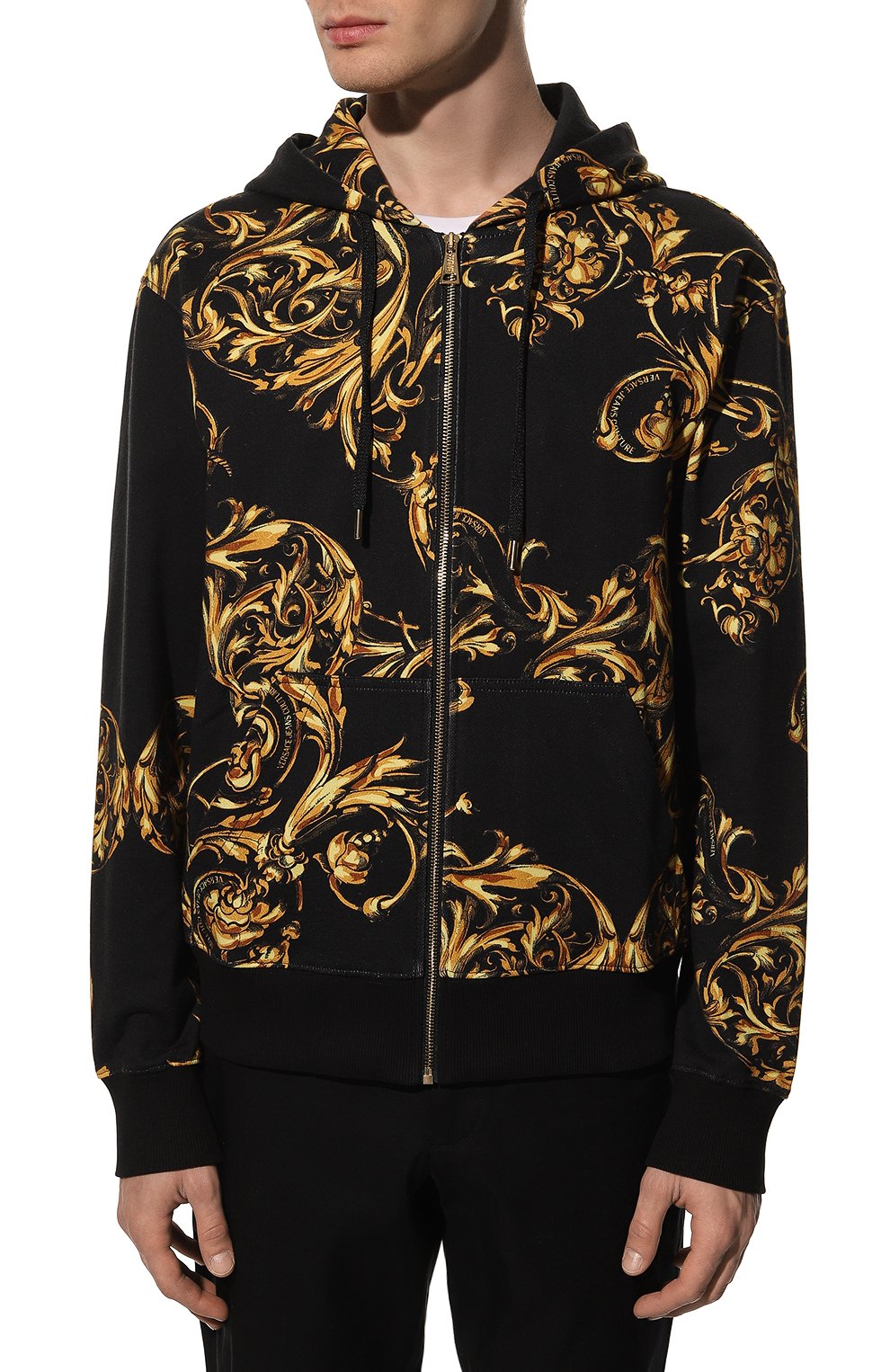 Хлопковая толстовка VERSACE JEANS COUTURE, арт. 72GAI3Z0-72UP301 REG PRINT GARLAND FELPA PRINT GAR, фото 3
