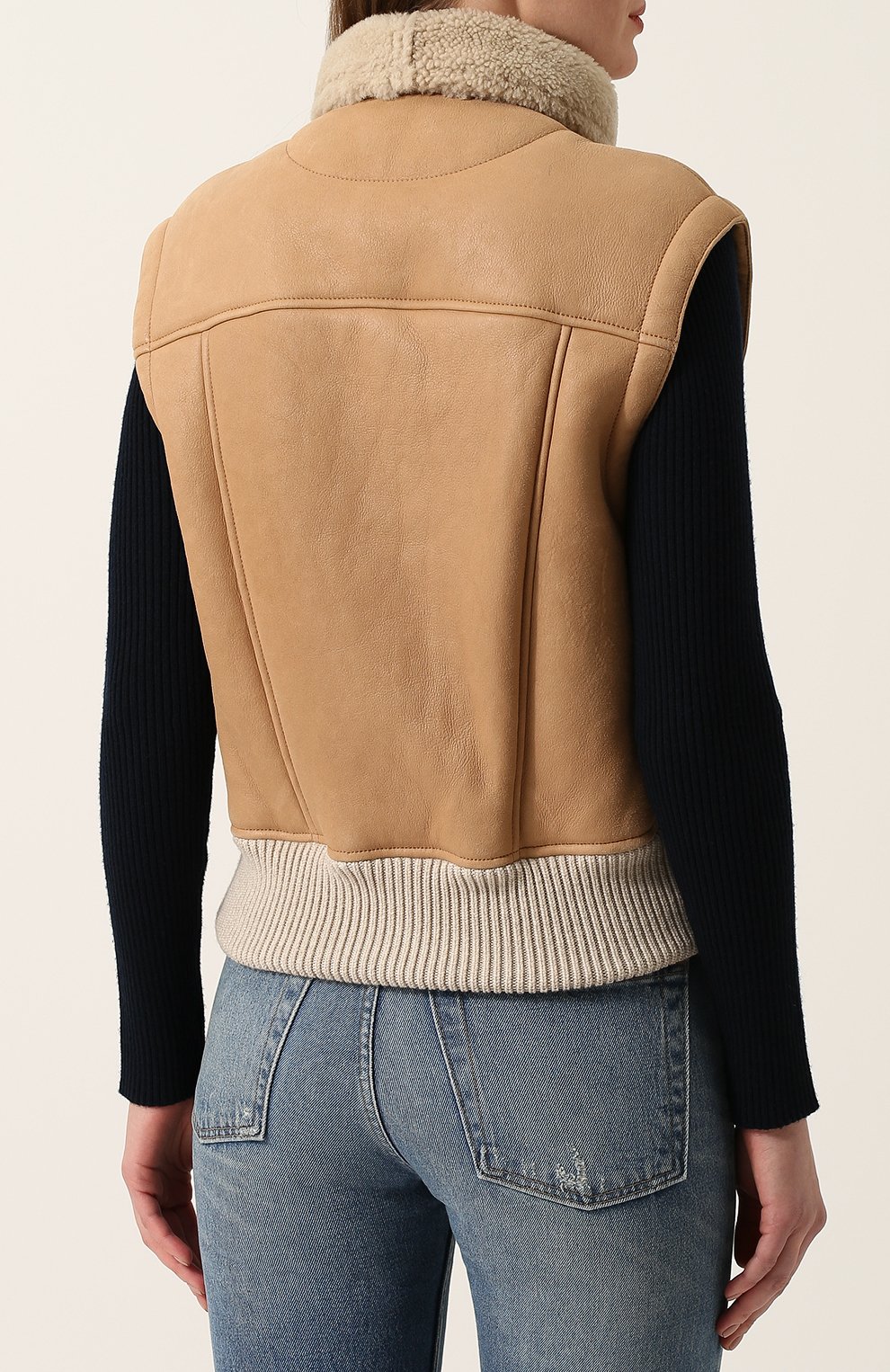 Приталенный жилет из овчины CHLOÉ, арт. CHC18SCV71205287, фото 4