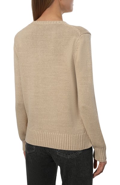 Хлопковый свитер POLO RALPH LAUREN светло-бежевого цвета по цене 52700 руб., арт. 211856736, фото 4 Хлопковый свитер POLO RALPH LAUREN, арт. 211856736, фото 4