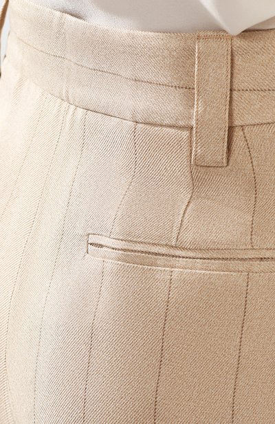 Шелковые брюки GIORGIO ARMANI бежевого цвета по цене 226500 руб., арт. 0SHPP09M/T01HS, фото 5 Шелковые брюки GIORGIO ARMANI, арт. 0SHPP09M/T01HS, фото 5