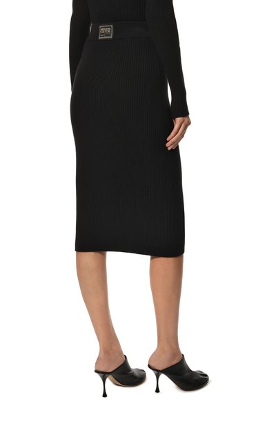 Хлопковая юбка VERSACE JEANS COUTURE, арт. 73HAEM29-73DPM29 RIB STRETCH FIL./CM01G, фото 4