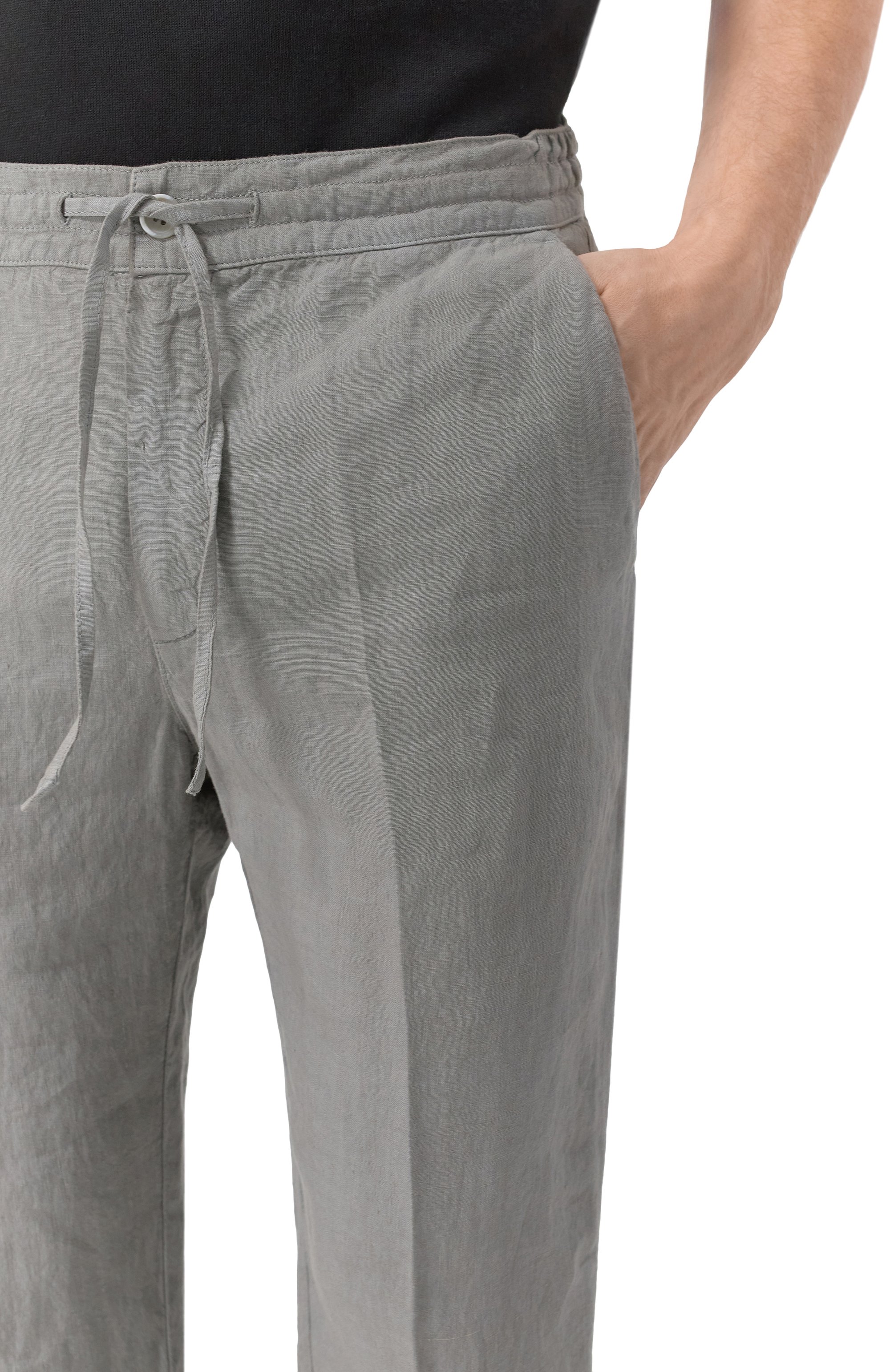 Льняные брюки 120% LINO серого цвета по цене 28800 руб., арт. 32ALIM299M/0253/000, фото 5 Льняные брюки 120% LINO, арт. 32ALIM299M/0253/000, фото 5