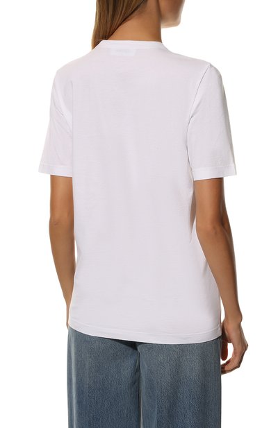 Хлопковая футболка DSQUARED2 белого цвета по цене 22550 руб., арт. S75GD0296/S24387, фото 4 Хлопковая футболка DSQUARED2, арт. S75GD0296/S24387, фото 4