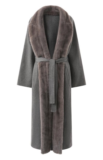 Женское шерстяное пальто с отделкой из меха норки MVST, арт. FTBPL-Y326V