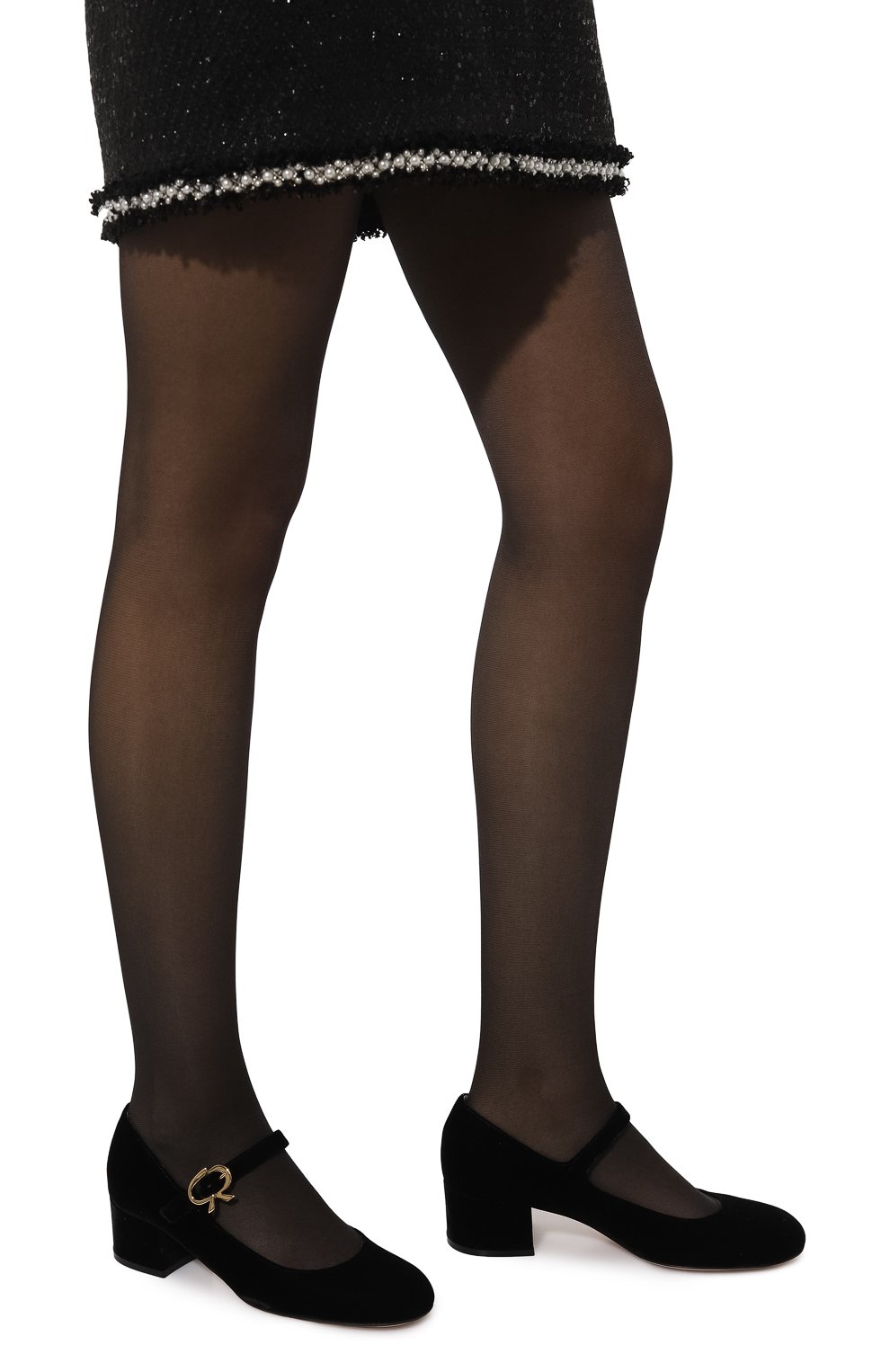 Текстильные туфли mary ribbon GIANVITO ROSSI, арт. G22101.45RIC.VELNER0, фото 3