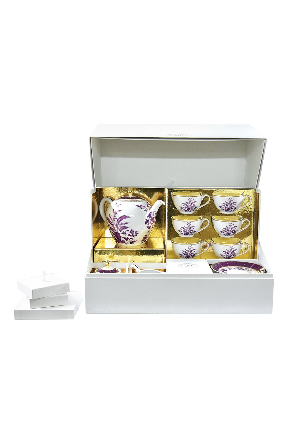 Чайный сервиз prunus на шесть персон BERNARDAUD фиолетового цвета по цене 370500 руб., арт. 1831/22626, фото 1 Чайный сервиз prunus на шесть персон BERNARDAUD, арт. 1831/22626, фото 1