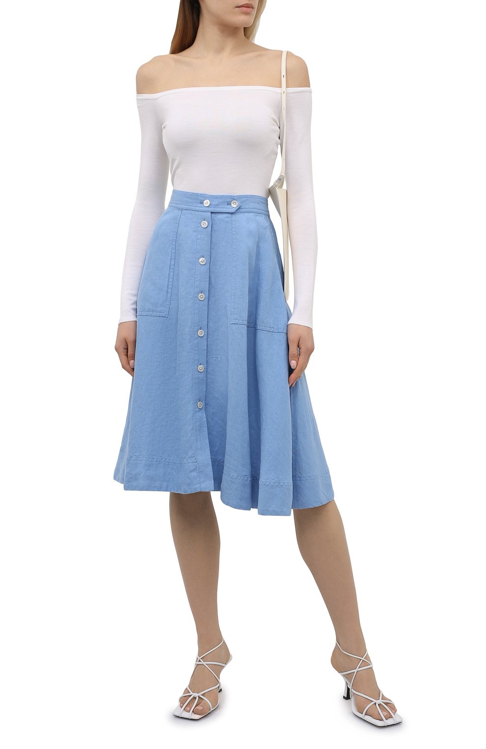 Льняная юбка POLO RALPH LAUREN синего цвета по цене 29950 руб., арт. 211837993, фото 2 Льняная юбка POLO RALPH LAUREN, арт. 211837993, фото 2