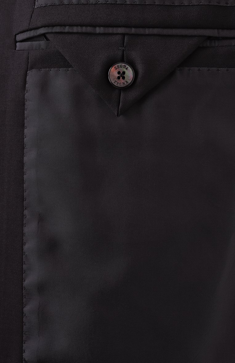 Мужской шерстяной костюм ZEGNA черного цвета, арт. 221225/C19502 | Фото 9 (Материал внешний: Шерсть; Рукава: Длинные; Костюмы М: Однобортный; Стили: Кэжуэл, Классический)