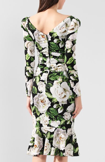 Шелковое платье DOLCE & GABBANA белого цвета по цене 275000 руб., арт. F6G3HT/FSAY6, фото 4 Шелковое платье DOLCE & GABBANA, арт. F6G3HT/FSAY6, фото 4