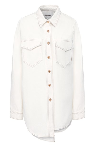 Женская джинсовая рубашка NANUSHKA, арт. S0LI_WHITE_RIGID DENIM