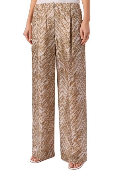 Шелковые брюки BRUNELLO CUCINELLI, арт. MQ956P9229, фото 3