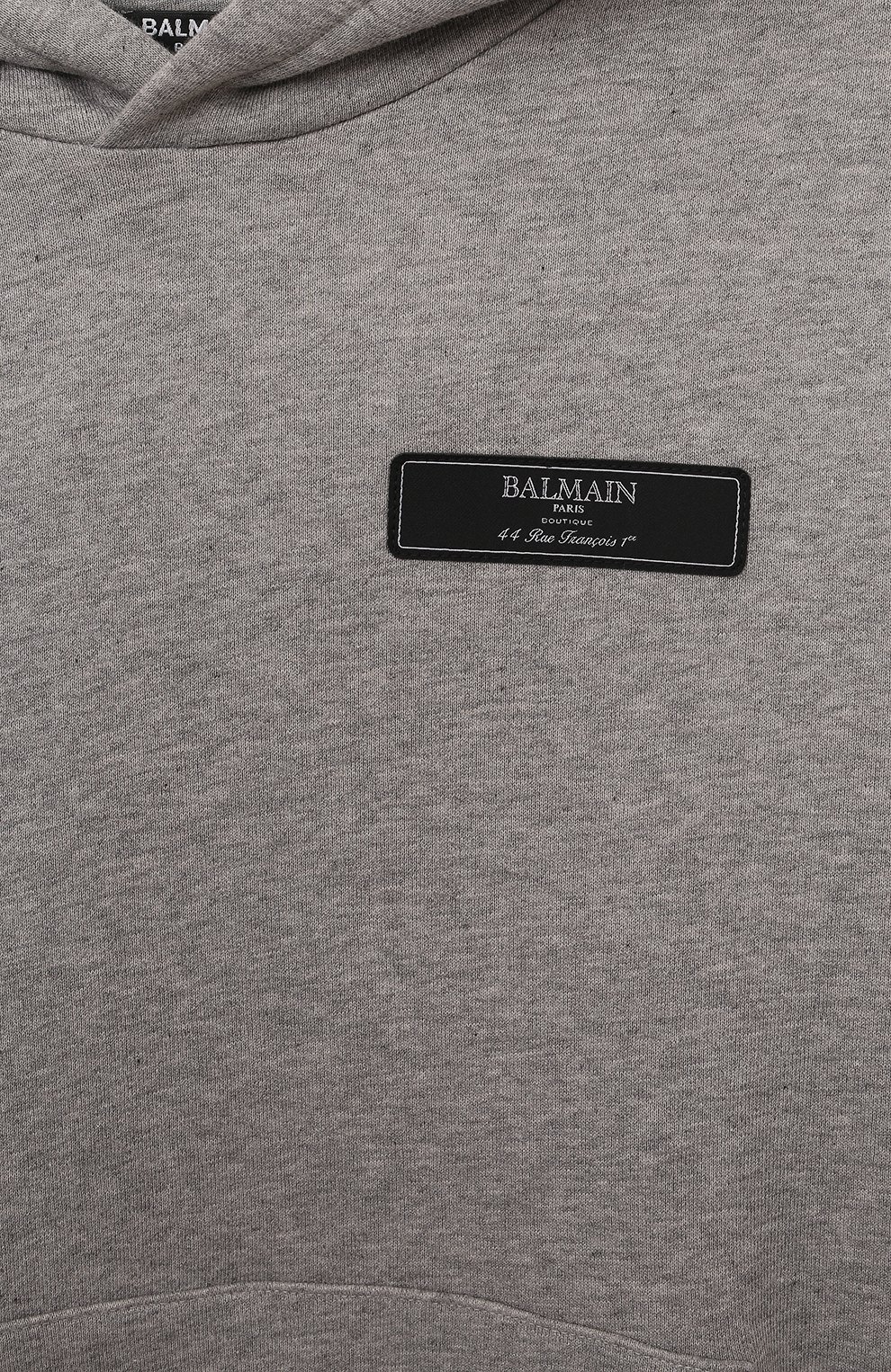 Хлопковое худи BALMAIN серого цвета по цене 24800 руб., арт. BV4P30, фото 3 Хлопковое худи BALMAIN, арт. BV4P30, фото 3