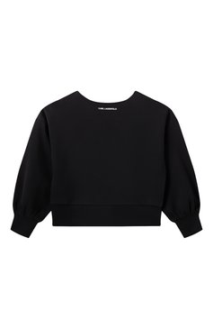 Детский свитшот KARL LAGERFELD KIDS черного цвета, арт. Z30473 | Фото 2 (Материал сплава: Проставлено; Рукава: Длинные; Драгоценные камни: Проставлено; Девочки Кросс-КТ: Свитшот-одежда; Материал внешний: Хлопок, Синтетический материал; Ростовка одежда: 9 лет | 134 см, 12 лет | 152 с�м, 13 - 15 лет | 158 см, 16 лет | 164 см, 7 лет | 122 см)