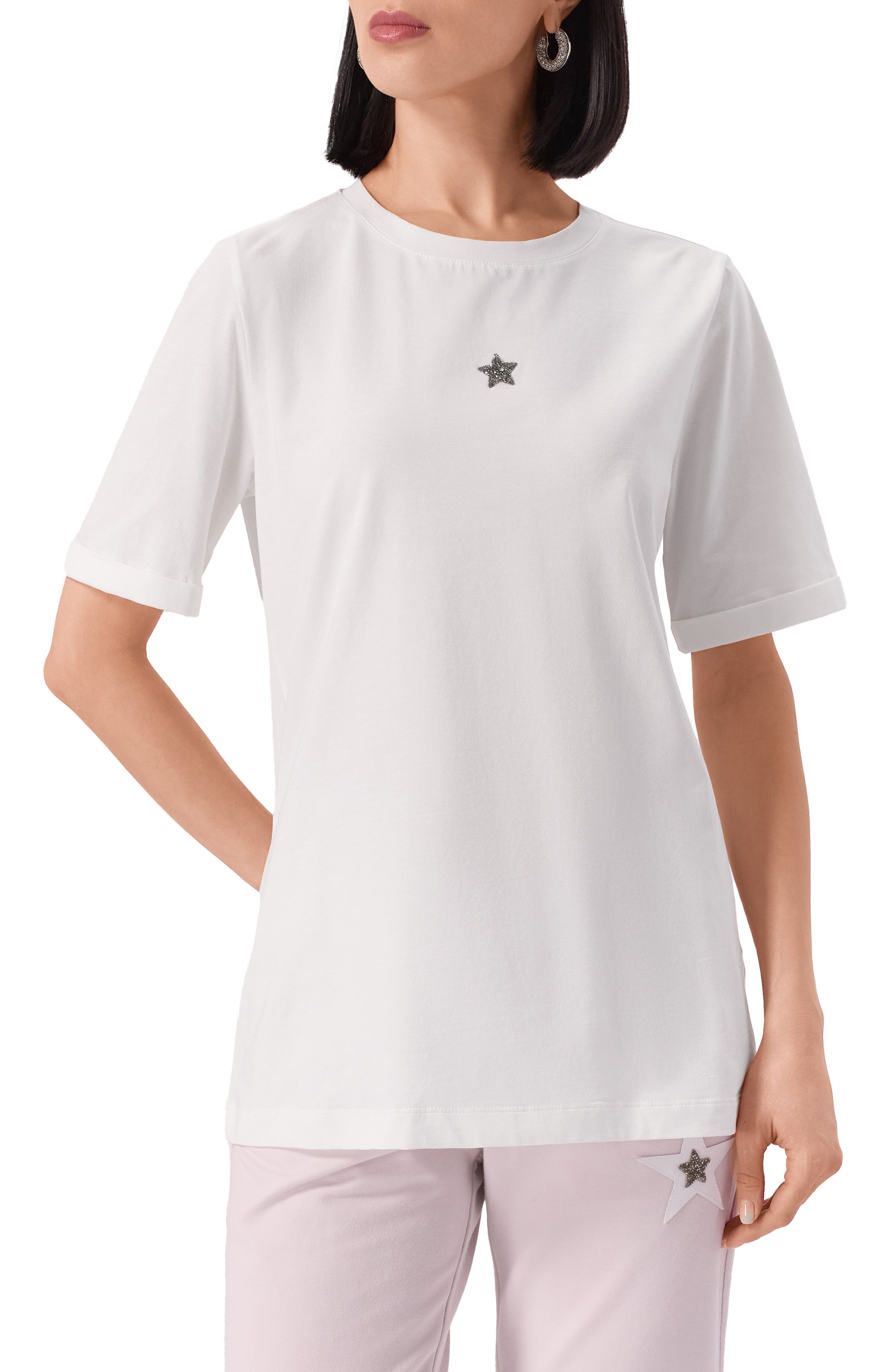 Хлопковая футболка LORENA ANTONIAZZI, арт. TS24/9999, фото 3