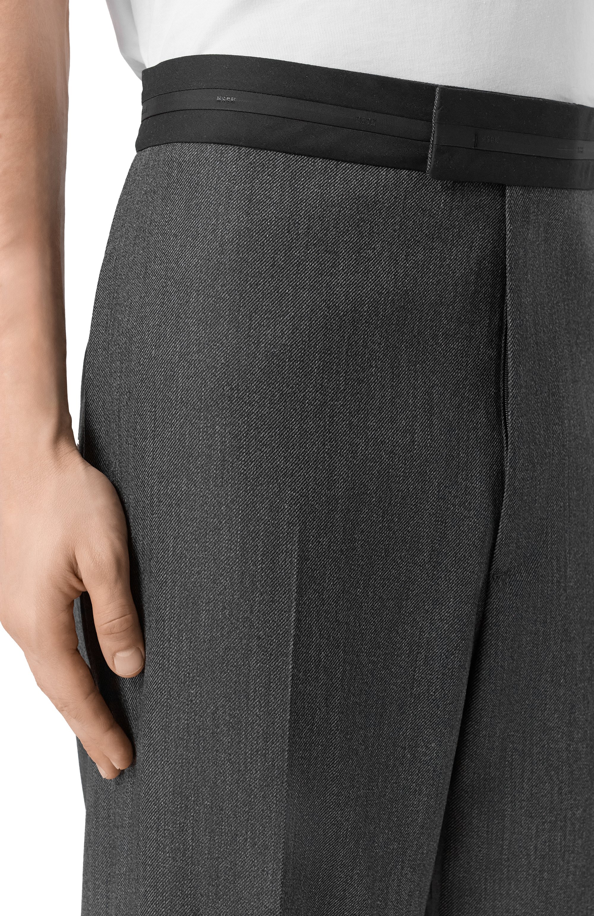 Шерстяные брюки MSGM темно-серого цвета по цене 41350 руб., арт. 3940MP13/257506, фото 5 Шерстяные брюки MSGM, арт. 3940MP13/257506, фото 5