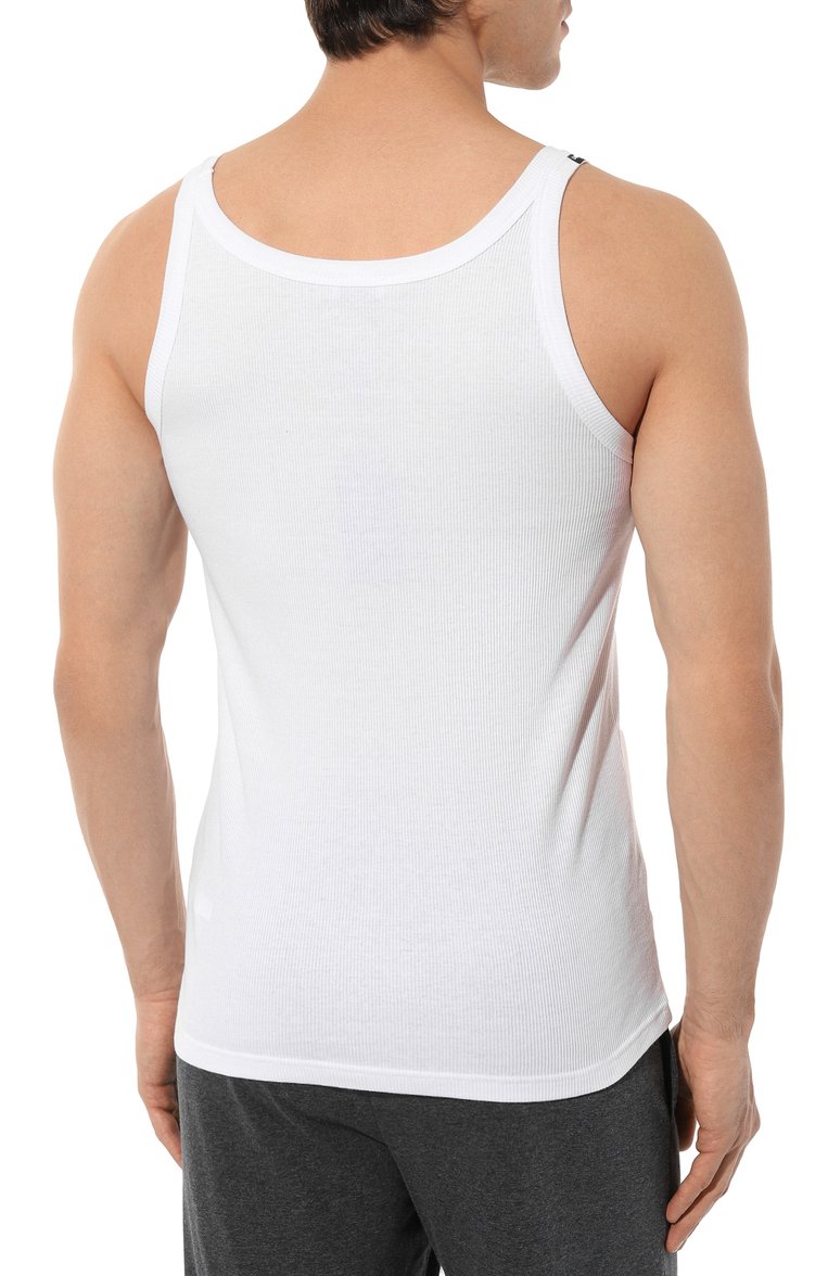 Мужская хлопковая майка DOLCE & GABBANA белого цвета, арт. M8C19J/0NN96 | Фото 4 (Кросс-КТ: бельё; Длина (для топов): Стандартные; Материал внешний: Хлопок; Рукава: Без рукавов; Автоматизация ТО: Проставлено; Автоматизация состава: Проставлено)