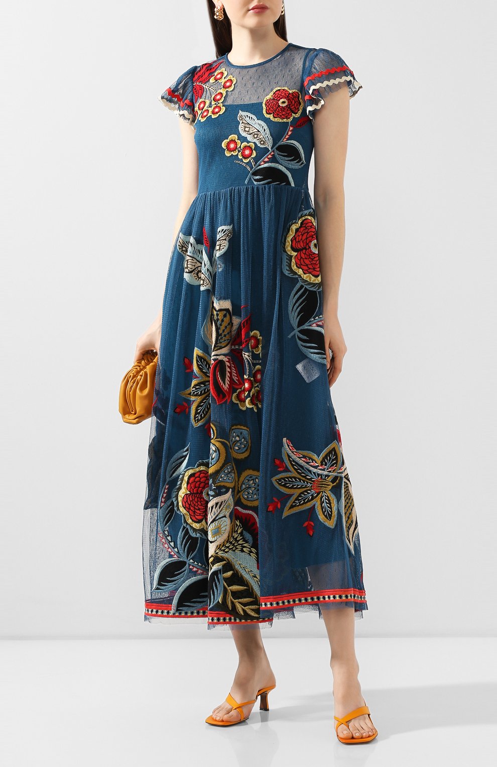 Платье-миди REDVALENTINO темно-синего цвета по цене 135000 руб., арт. TR0VA11W/51T, фото 2 Платье-миди REDVALENTINO, арт. TR0VA11W/51T, фото 2