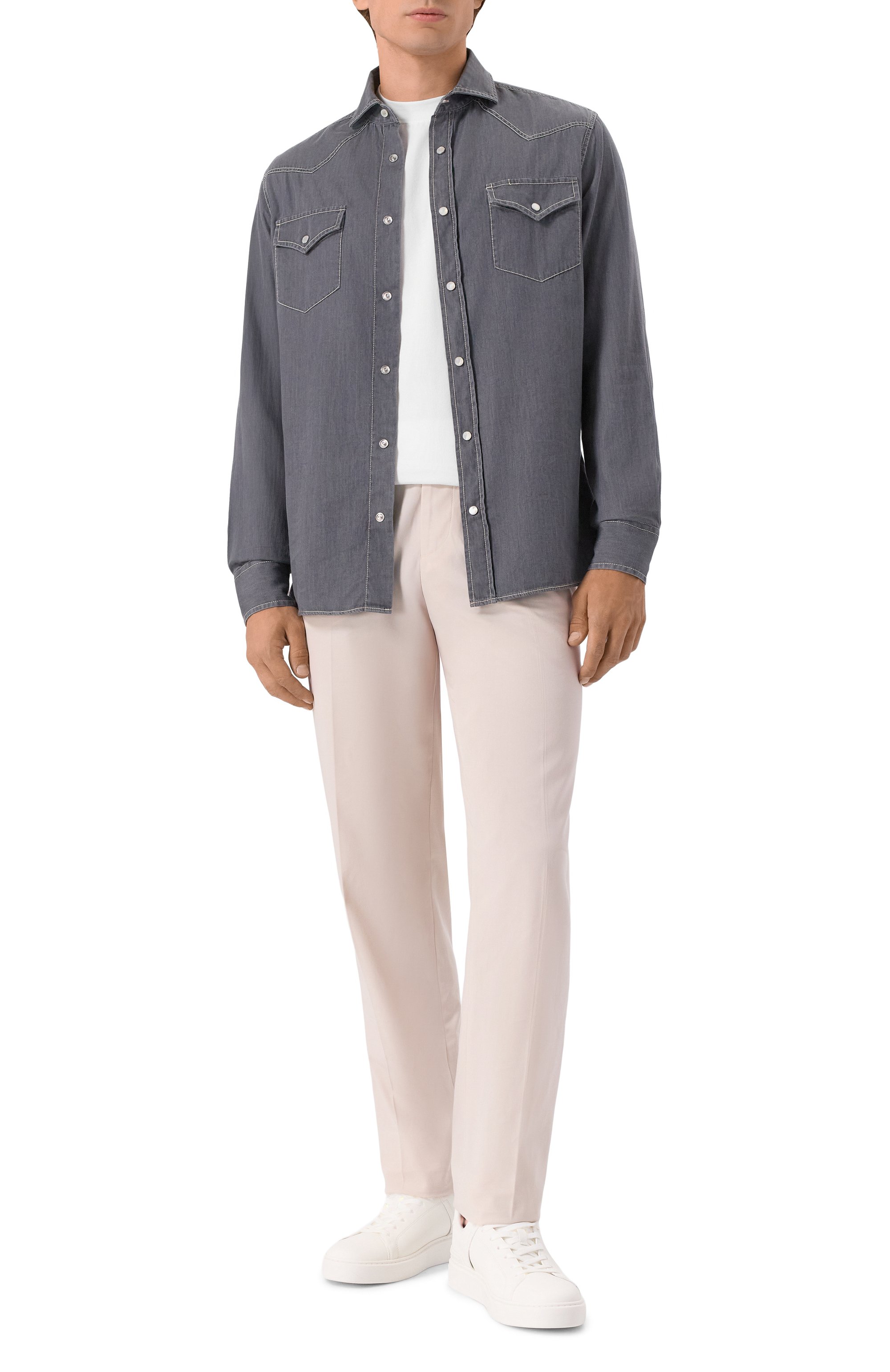 Джинсовая рубашка BRUNELLO CUCINELLI, арт. MR6834008, фото 2