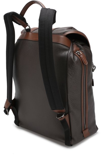 Кожаный рюкзак с внешним карманом на молнии ZEGNA, арт. C1379L-LUX, фото 3