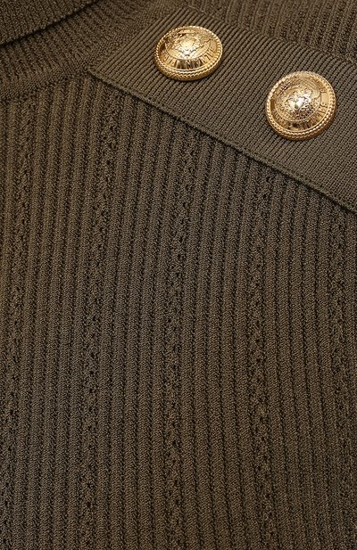 Водолазка из вискозы BALMAIN хаки цвета по цене 118500 руб., арт. VF13251/K211, фото 5 Водолазка из вискозы BALMAIN, арт. VF13251/K211, фото 5