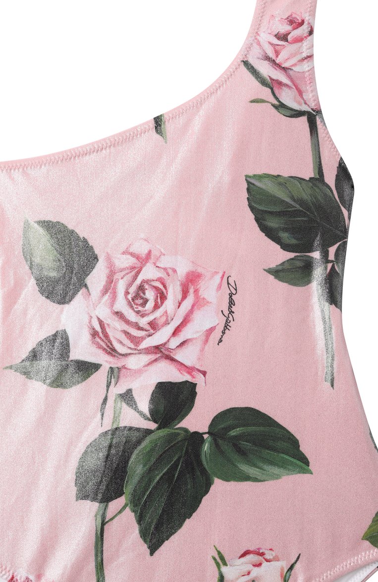 Детского слитный купальник DOLCE & GABBANA розового цвета, арт. L5J857/0N04U/2-6 | Фото 3 (Нос: Не проставлено; Девочки Кросс-КТ: Купальники-пляж; Принт: С принтом; Материал внешний: Синтетический материал; Материал подклада: Синтетический материал; Автоматизация состава: Проставлено; Ростовка одежда: 2 года | 92 см, 4 года | 104 см, 6 лет | 116 см, 5 лет | 110 см, 3 года | 98 см)