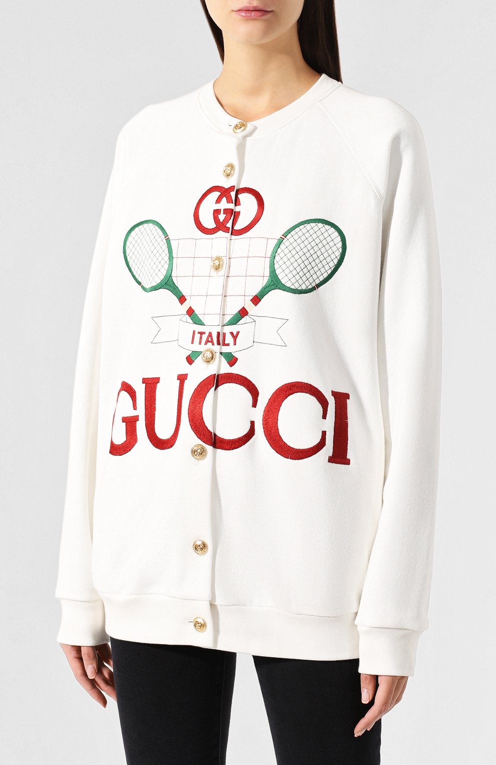 Хлопковый кардиган GUCCI белого цвета по цене 155000 руб., арт. 581165/XJBI0, фото 3 Хлопковый кардиган GUCCI, арт. 581165/XJBI0, фото 3