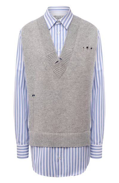 Комбинированная рубашка MAISON MARGIELA, арт. S51DL0382/S54191, фото 1