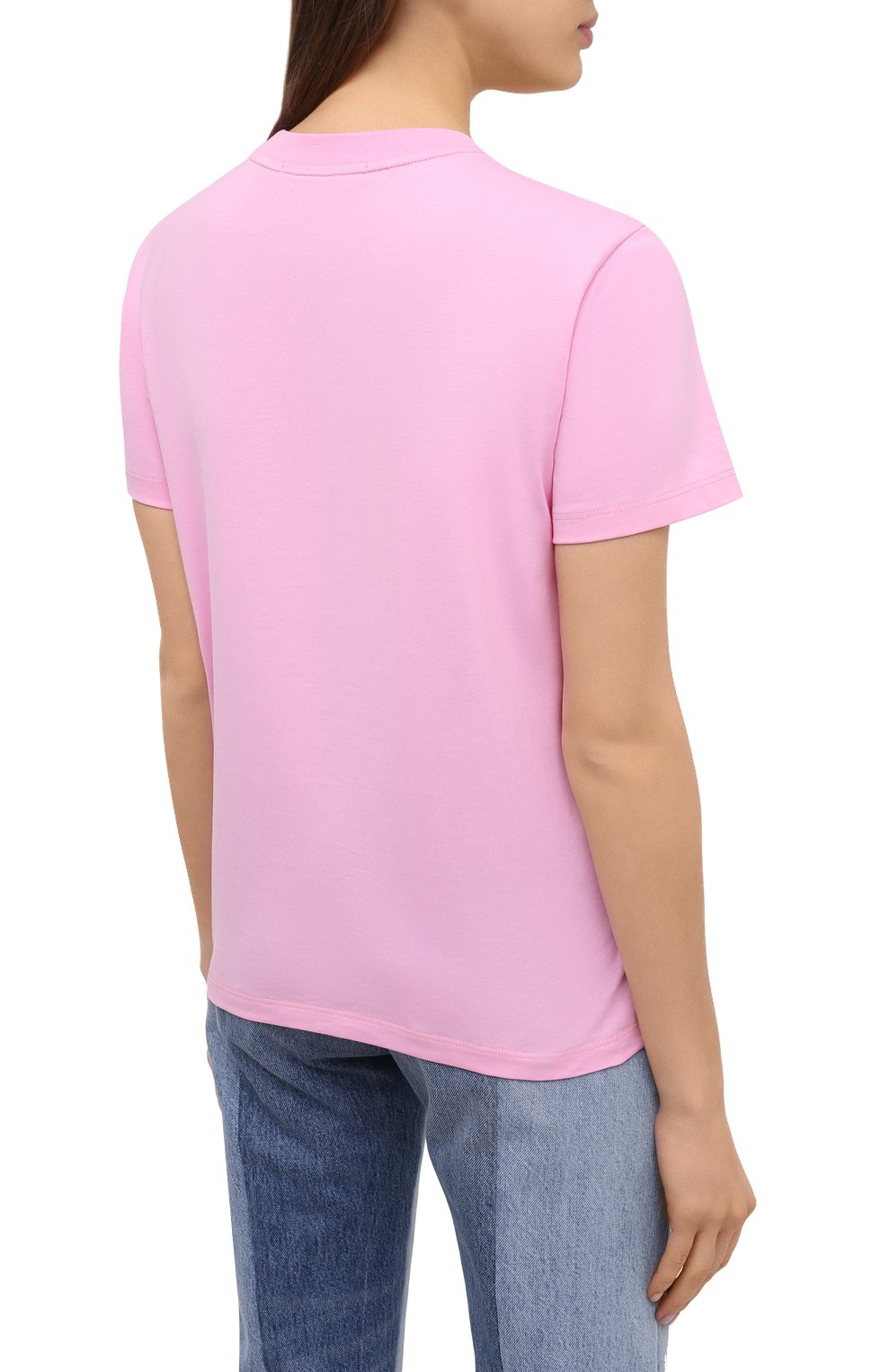 Хлопковая футболка MSGM светло-розового цвета по цене 9300 руб., арт. 2942MDM100 207998, фото 4 Хлопковая футболка MSGM, арт. 2942MDM100 207998, фото 4
