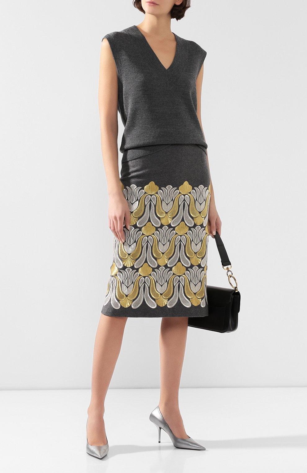 Шерстяной жилет DRIES VAN NOTEN темно-серого цвета по цене 34150 руб., арт. 192-11266-8702, фото 2 Шерстяной жилет DRIES VAN NOTEN, арт. 192-11266-8702, фото 2