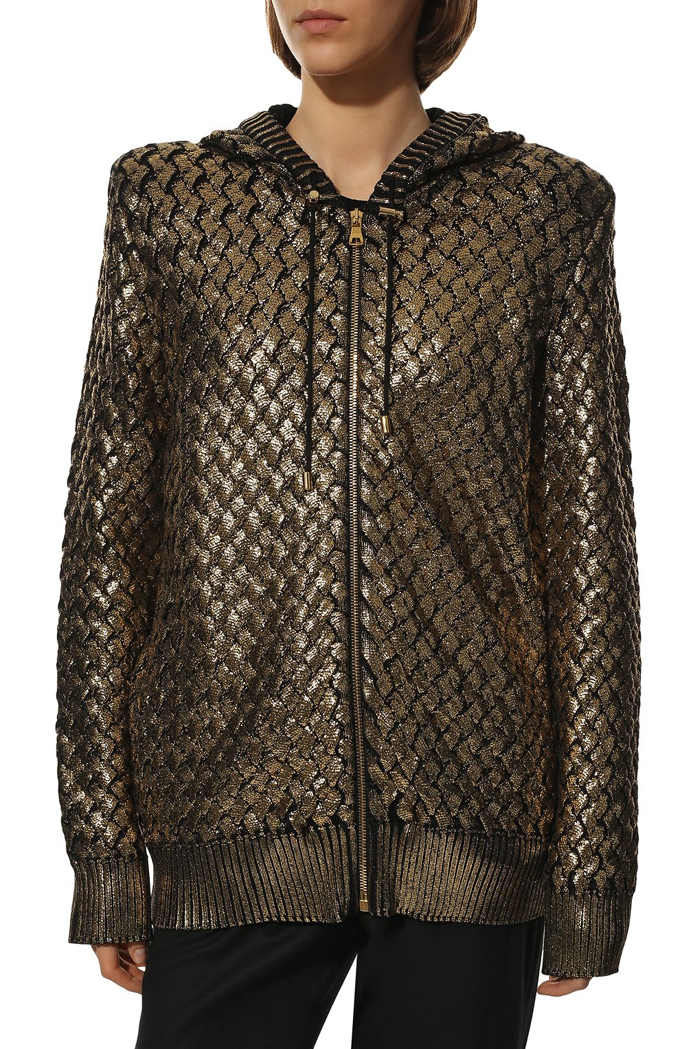 Кардиган BALMAIN золотого цвета по цене 238500 руб., арт. SF43795/K390, фото 3 Кардиган BALMAIN, арт. SF43795/K390, фото 3