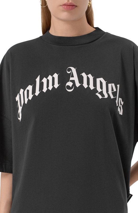 Хлопковая футболка Palm Angels PWAA07CF25JER001 Чёрный  PWAA07CF25JER001 Фото 5