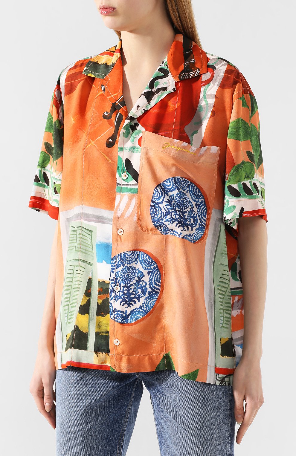 Рубашка из вискозы JACQUEMUS разноцветного цвета по цене 19700 руб., арт. 205SH21/1905W, фото 3 Рубашка из вискозы JACQUEMUS, арт. 205SH21/1905W, фото 3
