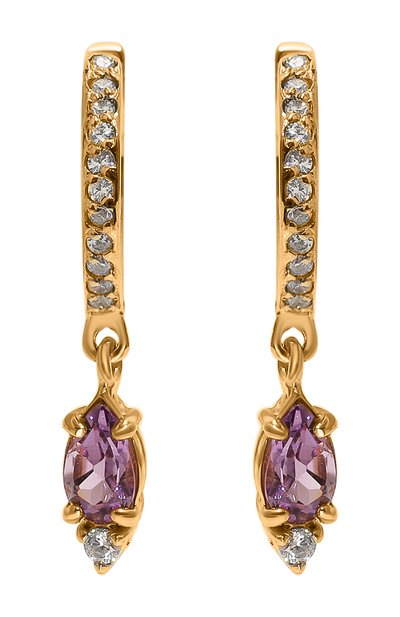 Серьги с аметистом и фианитом MOONKA, арт. ec-erp-amt-f, фото 1