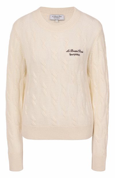 Свитер из кашемира и шерсти sporty & rich x le bristol paris SPORTY AND RICH кремового цвета по цене 36400 руб., арт. WS066517619CR01, фото 1 Свитер из кашемира и шерсти sporty & rich x le bristol paris SPORTY AND RICH, арт. WS066517619CR01, фото 1