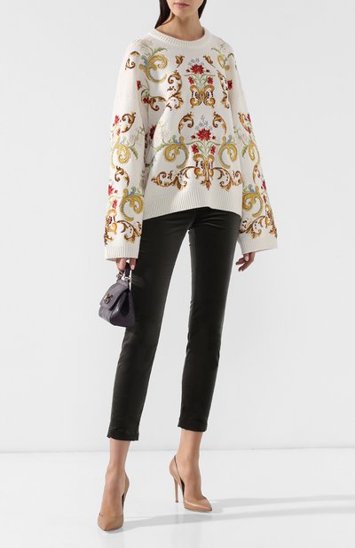Кашемировый пуловер DOLCE & GABBANA белого цвета по цене 473500 руб., арт. FX346T/JAWJT, фото 2 Кашемировый пуловер DOLCE & GABBANA, арт. FX346T/JAWJT, фото 2