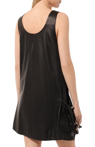 Кожа ное платье PRADA, арт. 53401-08P-F0002, фото 4