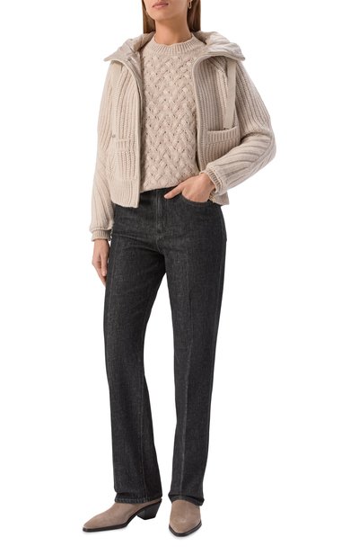 Комбинированный кардиган HERNO бежевого цвета по цене 106000 руб., арт. MP000150D/70016, фото 2 Комбинированный кардиган HERNO, арт. MP000150D/70016, фото 2