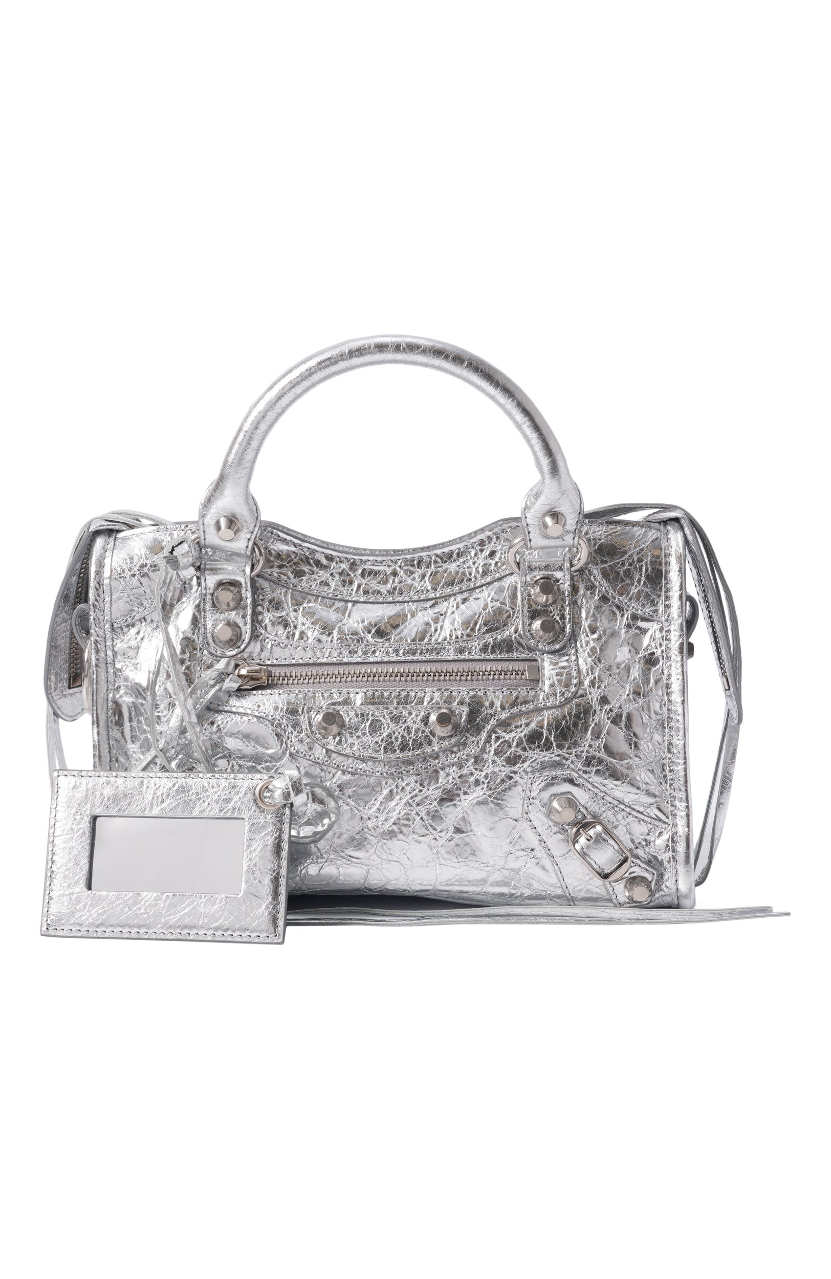 Сумка le city mini BALENCIAGA серебряного цвета по цене 285500 руб., арт. 865763/2AB4V, фото 7 Сумка le city mini BALENCIAGA, арт. 865763/2AB4V, фото 7