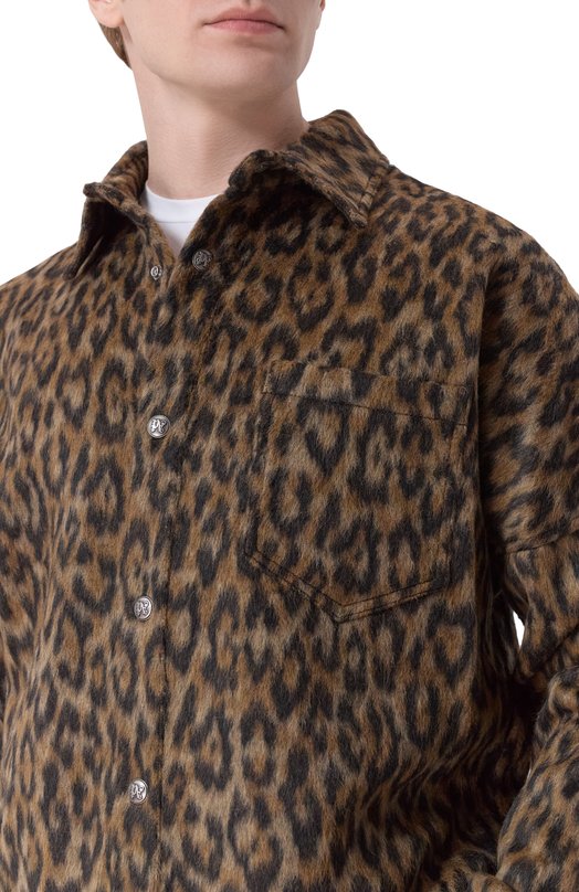 Куртка-рубашка Palm Angels PMES002F25FAB001 Леопардовый  PMES002F25FAB001 Фото 5