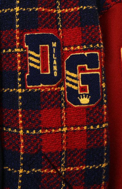Шерстяной бомбер DOLCE & GABBANA разноцветного цвета по цене 62350 руб., арт. L51B60/G7YYP/8-14, фото 3 Шерстяной бомбер DOLCE & GABBANA, арт. L51B60/G7YYP/8-14, фото 3