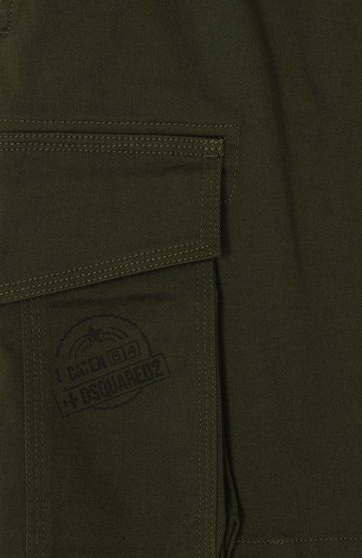 Хлопковые шорты-карго DSQUARED2 хаки цвета по цене 26350 руб., арт. DQ2773/D0093, фото 3 Хлопковые шорты-карго DSQUARED2, арт. DQ2773/D0093, фото 3
