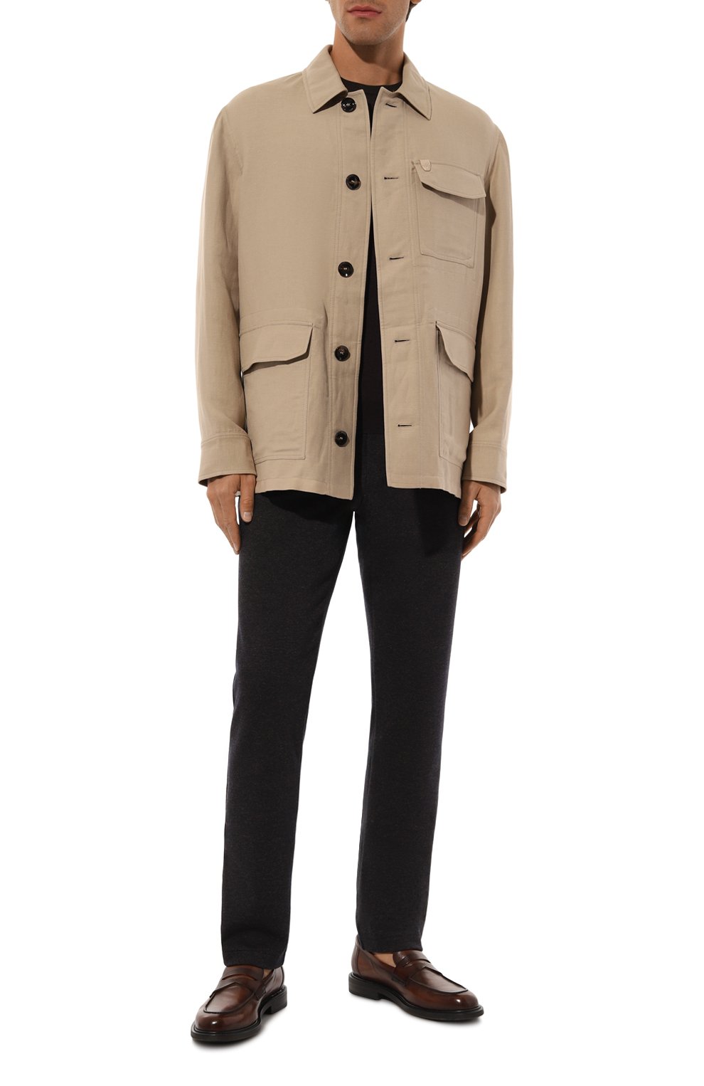 Брюки из шерсти и хлопка CAPOBIANCO темно-серого цвета по цене 56700 руб., арт. 17M713.PU00., фото 2 Брюки из шерсти и хлопка CAPOBIANCO, арт. 17M713.PU00., фото 2