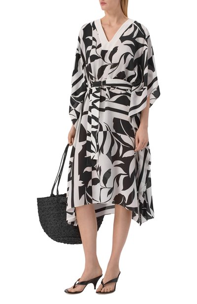 Шелковая туника MAX MARA черно-белого цвета по цене 74050 руб., арт. BCHLANCIA 261622109, фото 2 Шелковая туника MAX MARA, арт. BCHLANCIA 261622109, фото 2