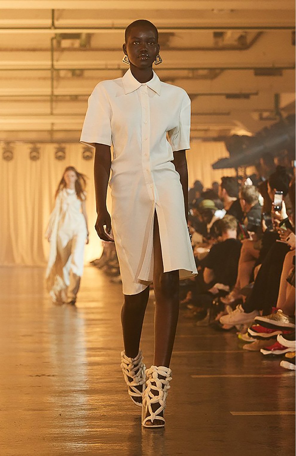 Платье из смеси льна и вискозы OFF-WHITE, арт. 0WDB236S20FAB0020100, фото 6