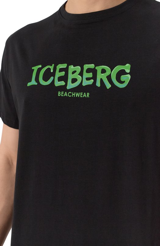 Хлопковая футболка Iceberg ICE25MTS01 Чёрный  ICE25MTS01 Фото 5