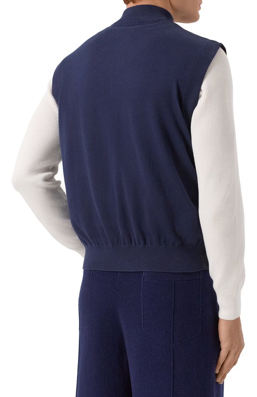 Комбинированный жилет Brunello Cucinelli MD4796535P Синий  MD4796535P Фото 4